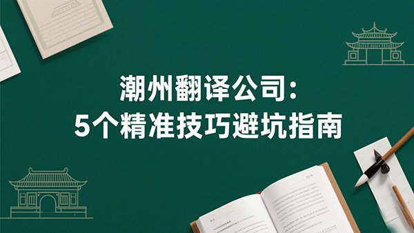 潮州翻译公司：5个精准技巧避坑指南