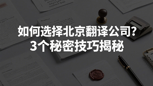 如何选择北京翻译公司？3个秘密技巧揭秘